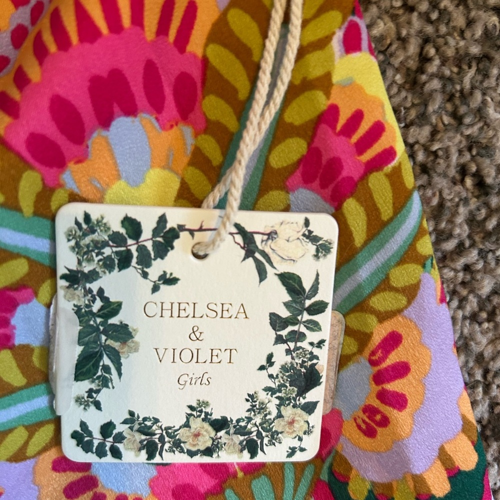 Chelsea & Violet Floral Paisley Satin Finish Cropped Tank Top, Fairy Boho Vibes - Picture 6 of 7